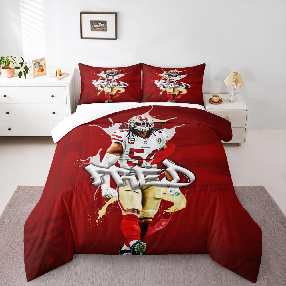 "Football Player Artwork Red Bedding set DesignBedding set (1 duvet cover, 2 pillowcases, duvet not included)