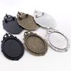 New Fashion 5pcs 30x40mm Inner Size Antique Gold/Silver Black Bronze Pin Brooch Pierced Style Base Setting Pendant