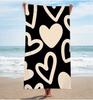Heart Print Beach Towel, Large Microfiber Sand Free Quick Dry Towel for Beach Pool Camping Ltowels Bathroom Towels Bathroom
