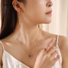 Ins Love Jewelry Set Fashion Diamond LOVE Letter Peach Heart Necklace Earrings Ring 3-piece Set