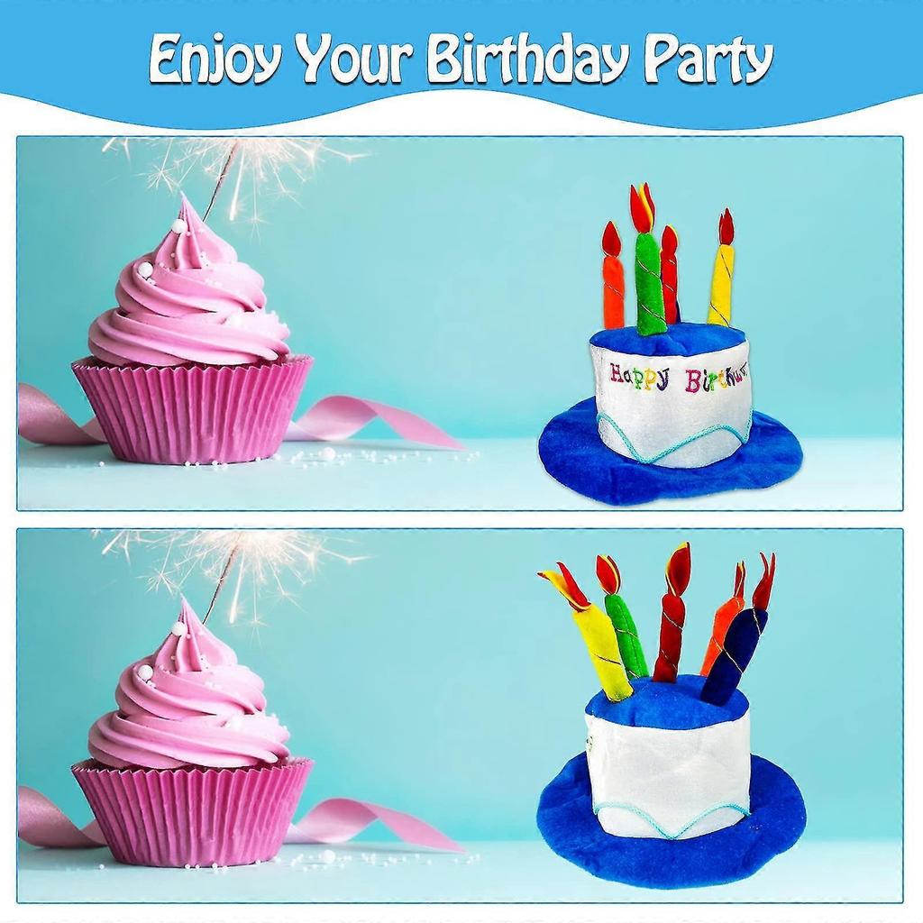 Birthday Hat With Birthday Glasses,plush Happy Birthday Hat With Multicolor Candles Party Hats,birthday Photo Props NIUNIU