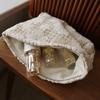 Ethnic embroidered flowers solid fabric storage bag canvas versatile woven elegant temperament fashion cosmetic bag