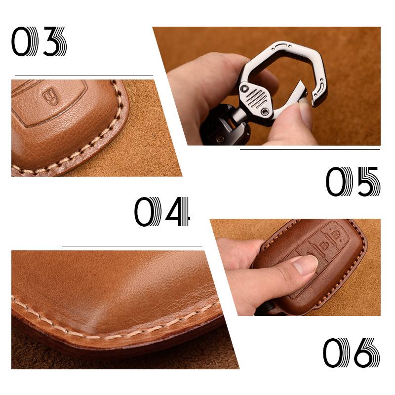 Leather Car Key Case Cover Fob for Toyota Chr C-hr Land Cruiser 200 Avensis Auris Corolla Smart Keychain Shell Accessories Ring