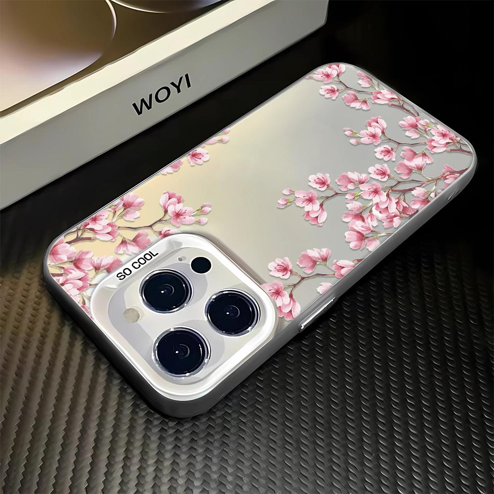 Red Flowers Shockproof Phone Case For IPhone 16 15 Pro Max 14 13 12 11 Back Cover Case Funda Bumber 16 Pro 15 14 13 12 11 Case