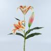 Artificial Flower Excellent Workmanship Anti-drop PVC Handmade 3 Heads Lilies Fake Flower for Bedroom