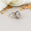 Rose Quartz 925 Sterling Silver Pink Gemstone Handmade Jewelry Bohemian Style Ring For Women
