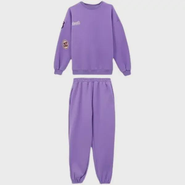 406# Plus бархатный утолщенный осенне-зимний свободный свитер в корейском стиле и повседневный спортивный костюм для студенток