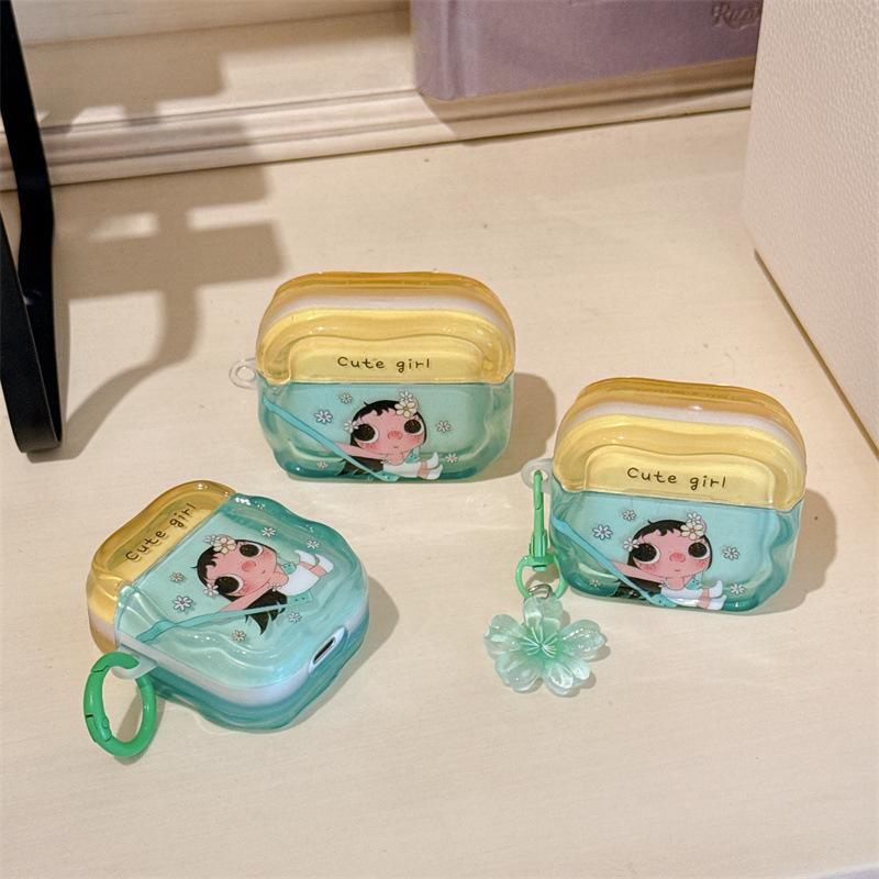 Super fire cartoon flower swing jade for AirPods 1 /pro1 earphone protective case two or three generations new