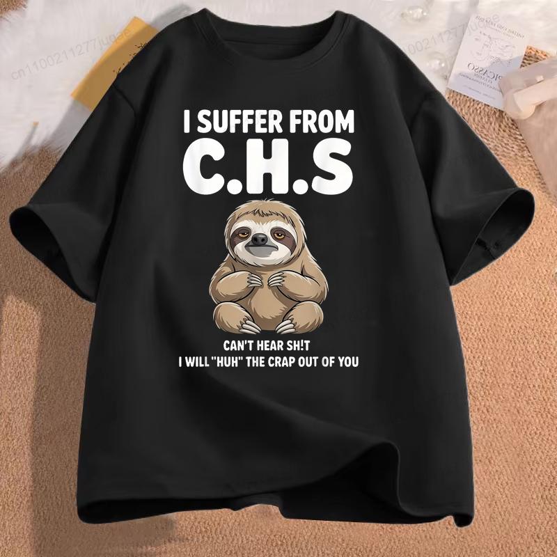 I Suffer From Cant Hear Shit Graphic Tee Vintage Retro Men Funny Slogan T-Shirt Short Sleeve Casual Streetwear Novelty Daily Top