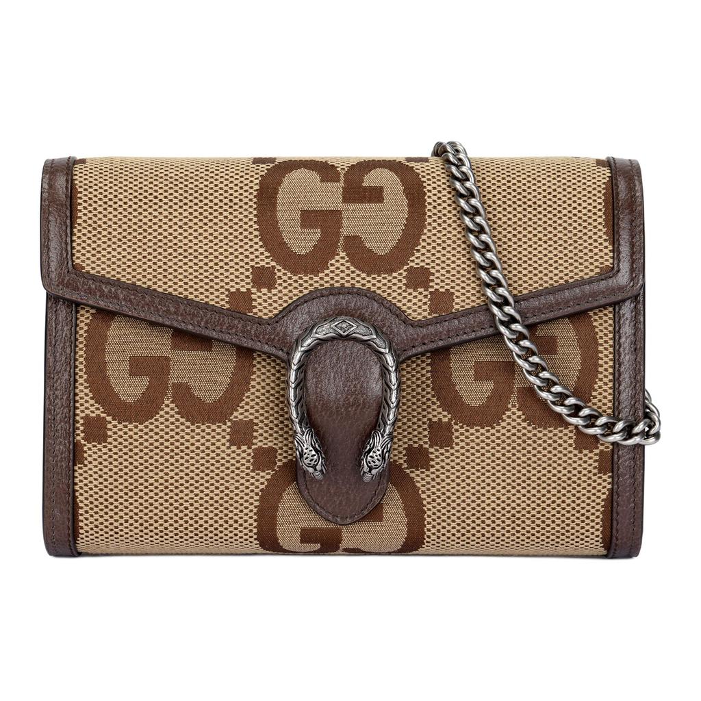 Gucci Dionysus Tiger Head Buckle Super Double G Logo Leather Chain Wallet Crossbody Shoulder Bag Women bags Beige Brown 401231-UKMBN-2572