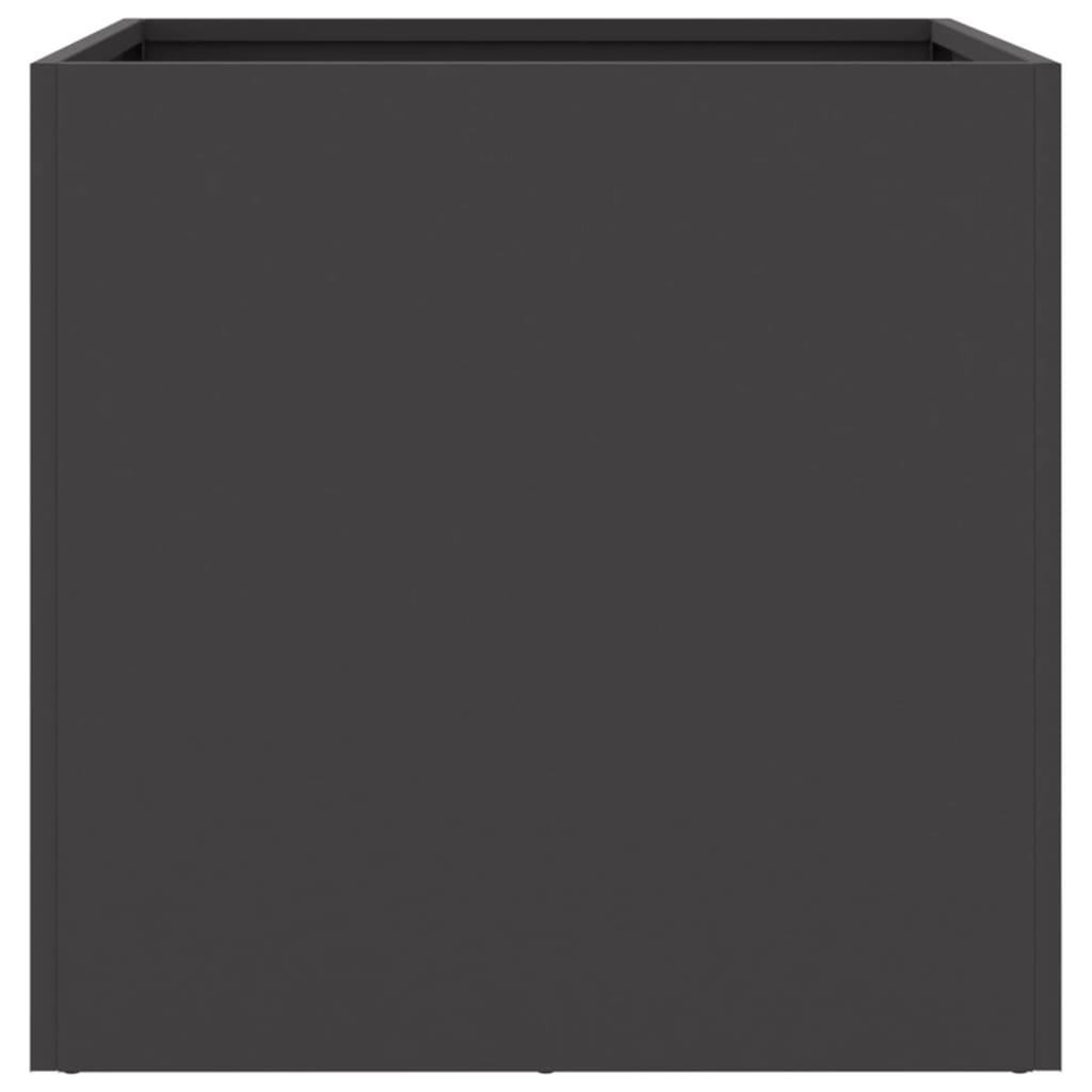 Pflanzentopf für den Garten schwarz 49x47x46 cm Stahl