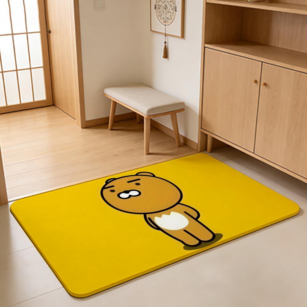ANIME K-Kakao Friends Floor Mat Absorbent Floor Mat Non-Slip Entrance Rug for Bathrooms Restrooms and Toilets