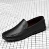 Мужские черные мокасины, свадебное платье, обувь для вождения, мокасины, мужская повседневная обувь, кожаные туфли без застежек, суперлегкие мужские туфли