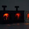 Retro Mini LED Fireplace Lamp Creative Electronic Candle Light Glowing Stove Model  Dollhouse Decor