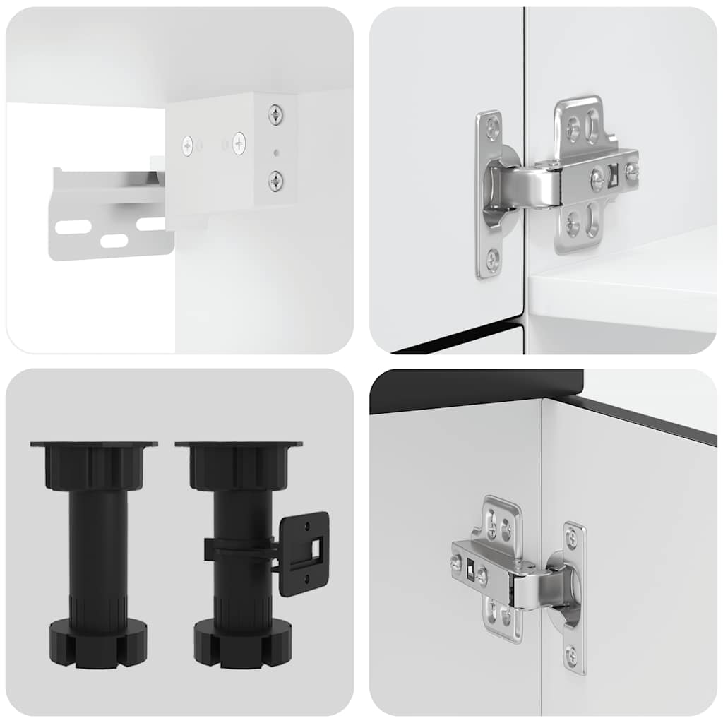 7 Piece Kitchen Cabinet Set Kalmar Black Particleboard