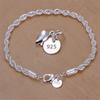 New High Quality 925 Sterling Silver 4MM Women Men Chain Male Twisted Rope Bracelets Fashion Silver Jewelry
