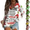 Women's Fashion Loose Raglan Sleeve T-Shirt With Christmas Print Casual Top