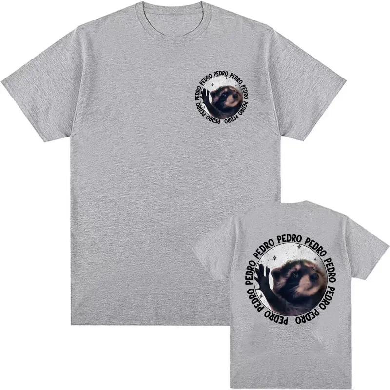 Смешной Енот Педро Танцующий Мем Футболка Мужская Женская Винтажная Мультяшная Y2k Уличная Футболка Мужская 100% Хлопок Круглый Вырез Футболка Топы