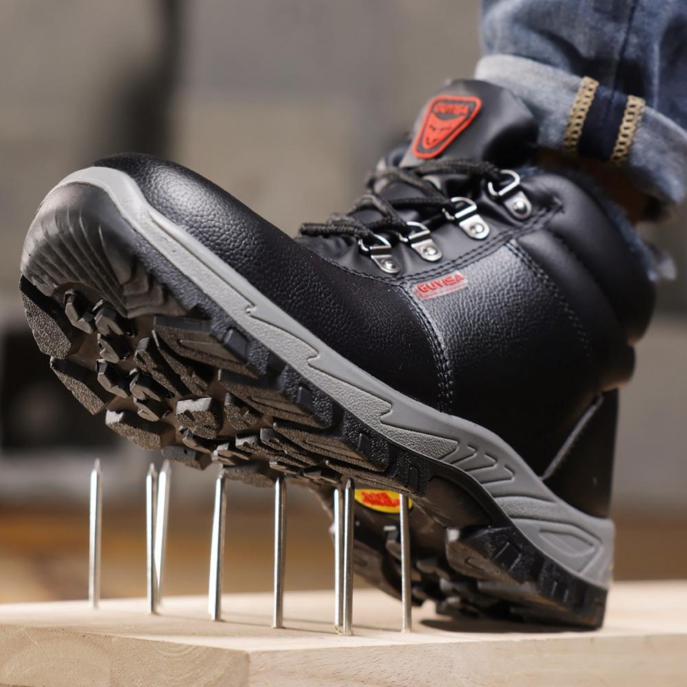 Высокие рабочие ботинки со стальным носком кожаные защитные ботинки для зимы водонепроницаемые рабочие ботинки мужские противоударные противопрокольные промышленные ботинки
