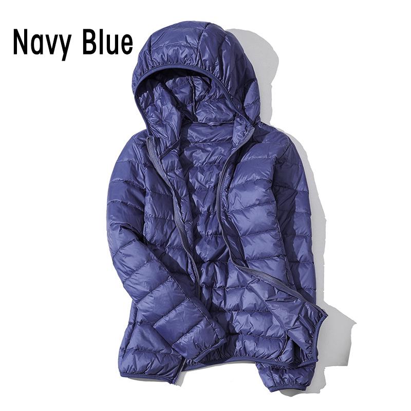 Women Casual Hooded 90% White Duck Down Jacket Coat Windproof Warm Autumn Winter S-5XL