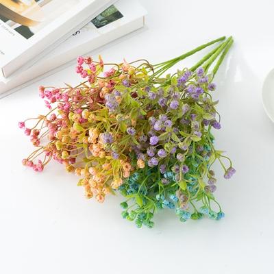 1 ветка, искусственный цветок, не засохший, декоративный, красочный, практичный, 5 вилок, 150 голов, имитация букета гипсофилы, реквизит для сцены