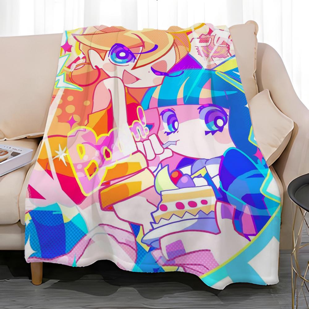 popular anime Panty and Stocking Throw Soft Coral Fleece Blanket 310gsm Fluffy Warm Throw for Sofa Bed Couch Bedroom Decor