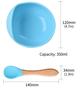 Силиконовый набор для кормления детей, 5 шт., силиконовая миска, обеденная тарелка, ложка, вилка, детская посуда, силиконовая посуда без BPA для детей