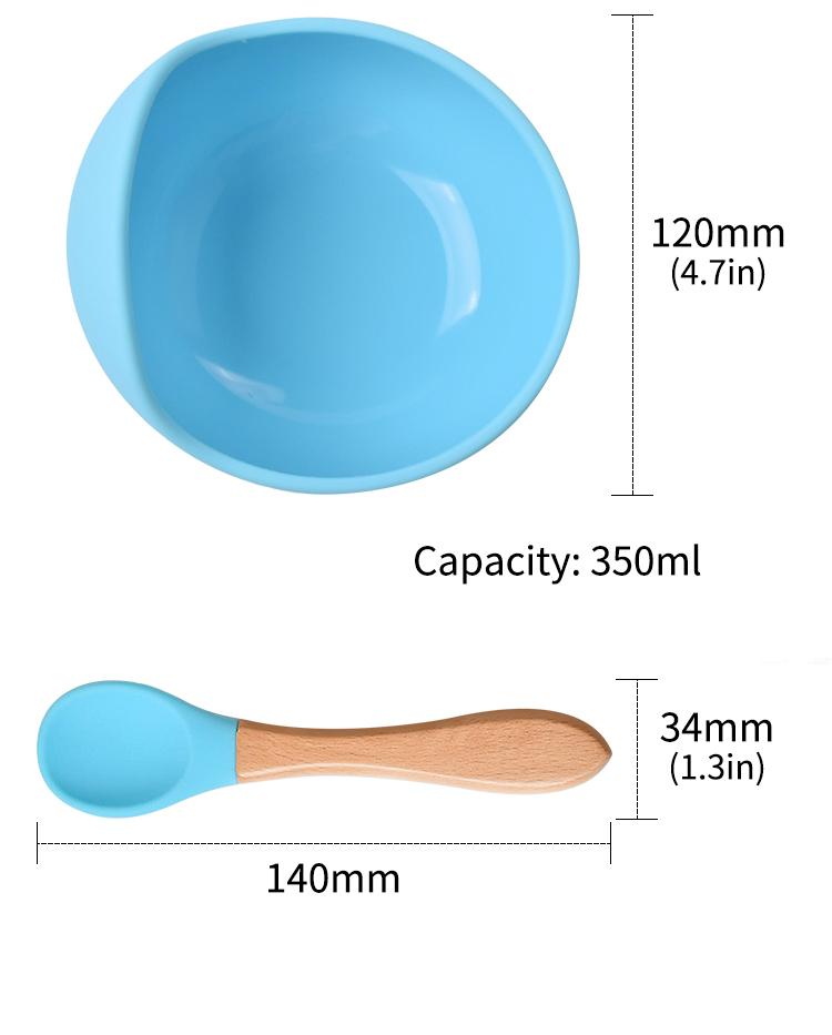 Силиконовый набор для кормления детей, 5 шт., силиконовая миска, обеденная тарелка, ложка, вилка, детская посуда, силиконовая посуда без BPA для детей