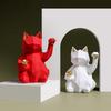Geometric Lucky Cat Resin Decor - Feng Shui Living Room Ornaments