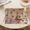Artoid Mode Red Love День Святого Валентина Салфетки Набор Свадебных Праздничных Столовых Ковриков Для Вечеринки Кухня Столовое Украшение