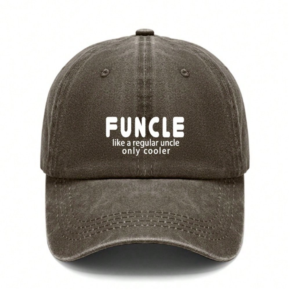 [Unisex Baseball Cap] Funcle Print Adjustable Hat Breathable Soft Fabric Casual Vintage Daily Wear Gift For Uncle