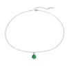 Ins Fashion Ancient Style Retro Pear-shaped Water Droplet Pendant Necklace for Women Green Crystal Glass Jewelry