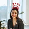 Ободок с сердцем Ко Дню святого Валентина Ободок с антеннами-сердечками Аксессуары для костюма Амура Ободок с сердцем Блестящий головной убор с сердцем для женщин