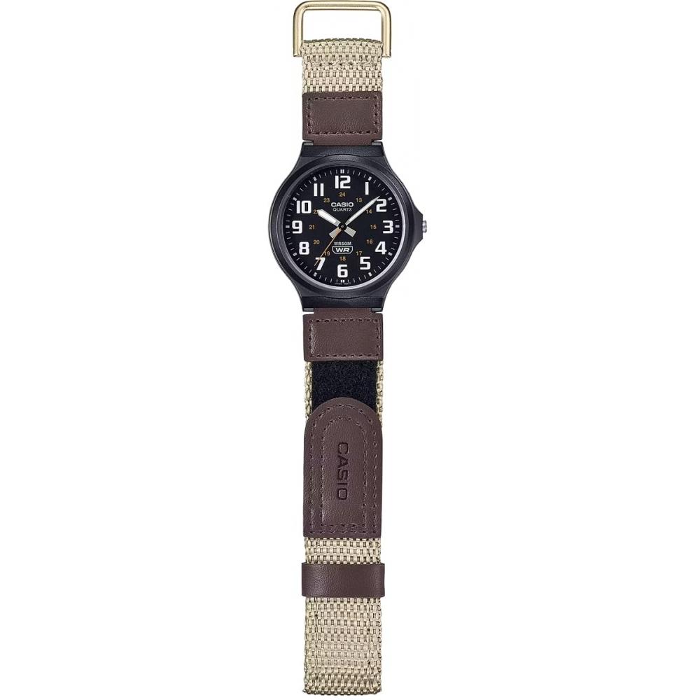 Casio CASIO Standard Analog Quartz Watch MW-240B-5BV No Cosmetic Box Men's Beige Velcro Fastening Band Overseas Model