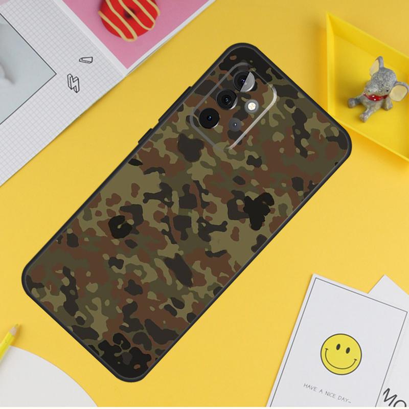Flecktarn Camouflage Camo Case For Samsung Galaxy A55 A35 A25 A15 A51 A71 A12 A32 A52 A13 A33 A53 A14 A34 A54 Coque