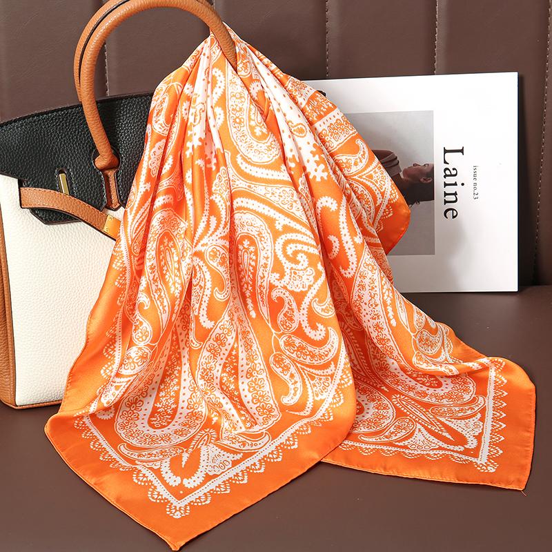 Fashion Print Silk Hairbands Scarf Women Spring New Elagant Floral Bandana Neck Kerchief Head Bands Foulard Female Scarfs