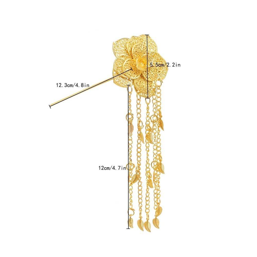 Flower Leaf Thai Ethnic Hair Fork Lightweight Tassel Headdress Girls Hair Accessories
