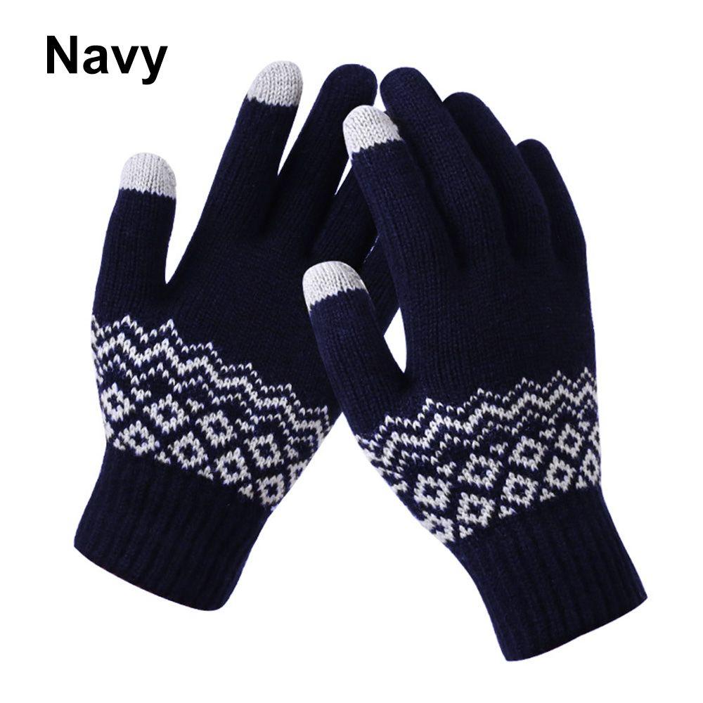 Fashion Elastic Cuff Soft Wool Mittens Touch Screen Gloves Winter Gloves Warm Knit Gloves