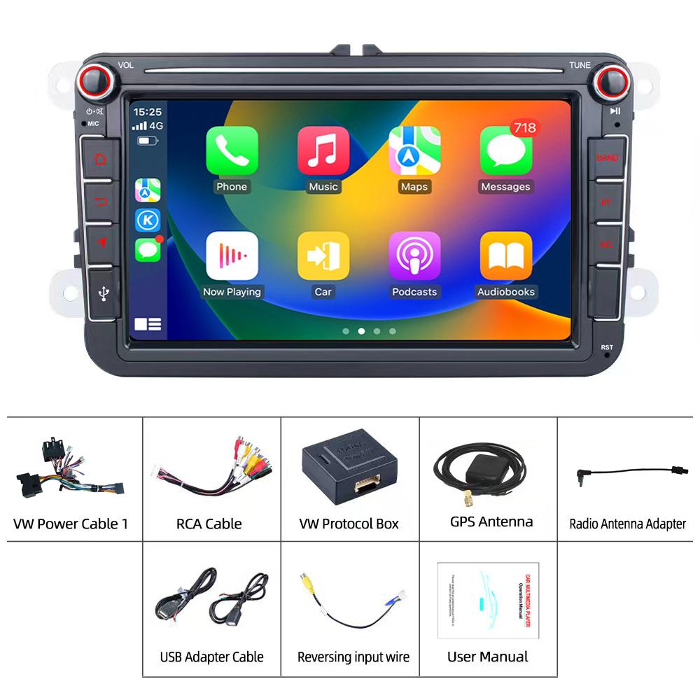 8-дюймовый Android автомобильный радиоприемник для Volkswagen VW Passat Touran Polo Golf Tiguan Skoda Seat Carplay мультимедийный плеер GPS Авторадио 2+64 ГБ