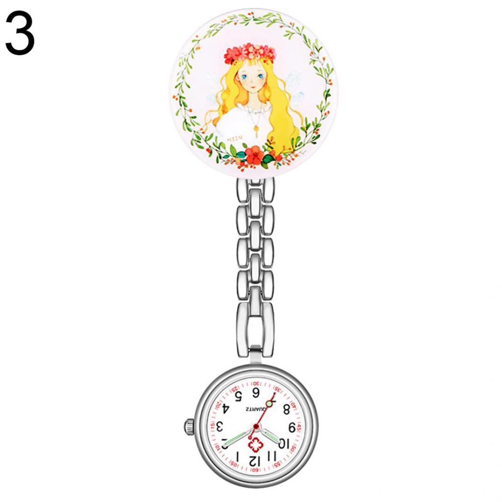 Numeral Analog Quartz Clip-On Fob Nurse Doctor Hanging Luminous Pocket Watch