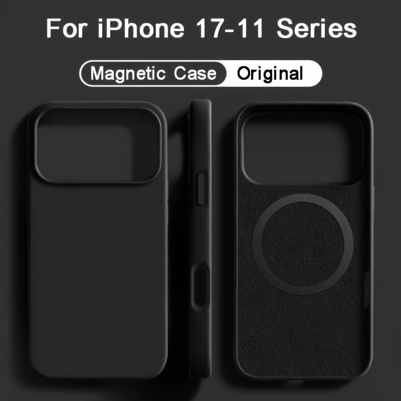 Для Magsafe Магнитный Жидкий Силиконовый Чехол Для iPhone 17 16 15 14 13 Pro Max 17Pro Air 16Pro Беспроводная Зарядка Мягкие Чехлы Обложка