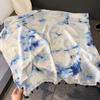 Plain Ombre Ink Painting Abstract Tassel Viscose Shawl Scarf Lady Tie-Dyed Wrap Pashmina Stole Bufandas Muslim Hijab 180*90Cm