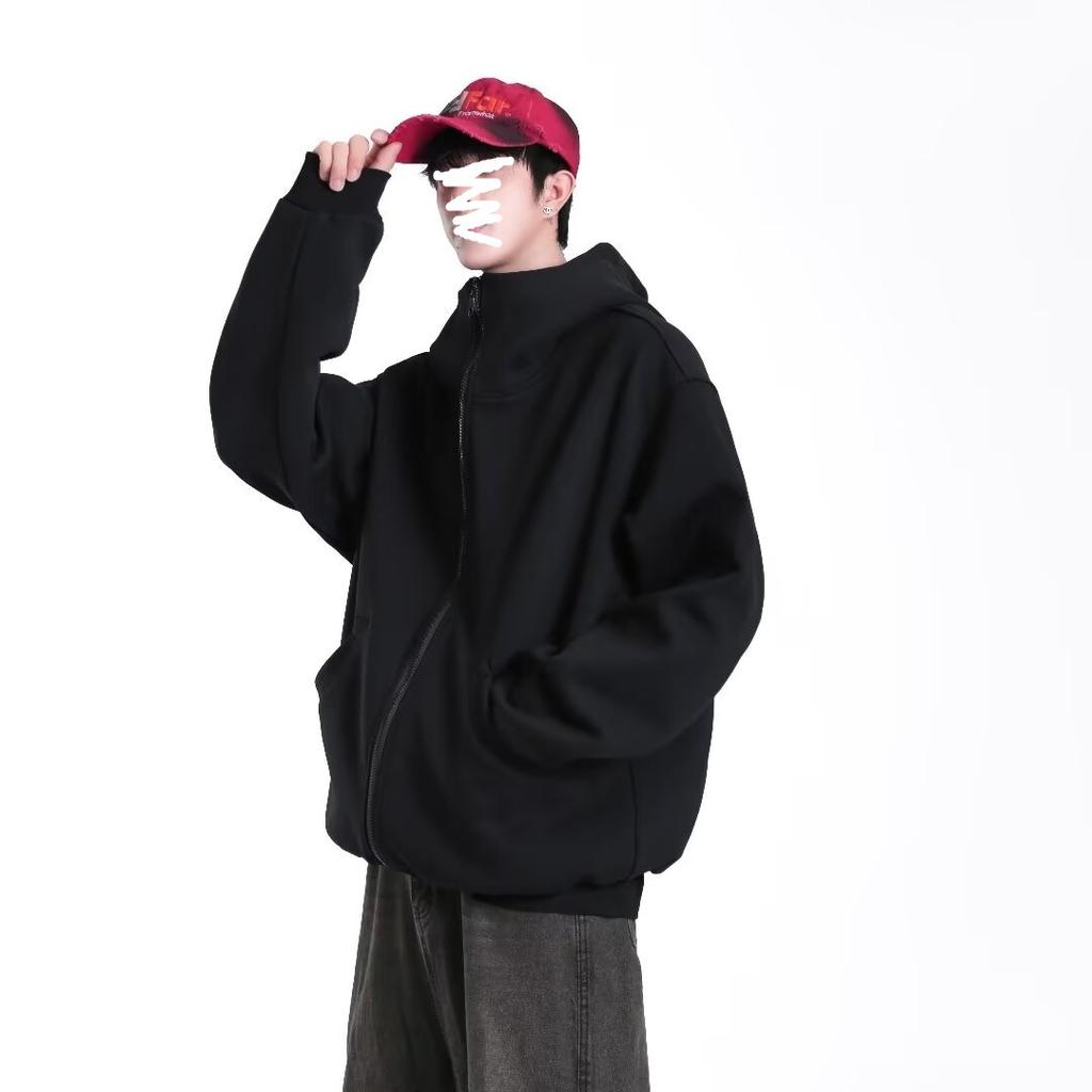 Американский тяжелый ретро худи мужской осень 2025 модный бренд премиальное качество свободный коробчатый утолщенная худи куртка