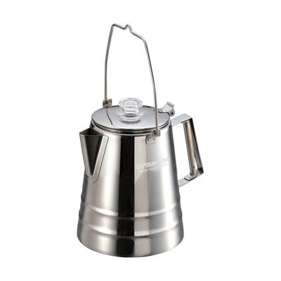 Кофейник CAPTAIN STAG с фильтром для кофе на 12 чашек, подходящая емкость, нержавеющая сталь, серебристый, 1,8 л, 18-8 UW-3531