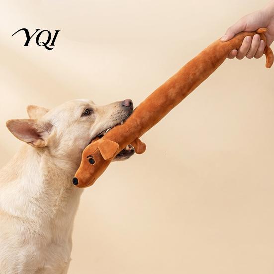 Cute Giraffe Panda Elephant Dog Toys Plush Squeaky Toy, Long Strip Stuffed Animal Chew Anxiety Relief for Dogs Interactive Tug-of-War Toy Small