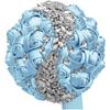 Handmade Wedding Bride Bridesmaid Bridal Bouquet Rose Holding Toss Artificial Flowers Bouquets with Satin Ribbon Rhinestone