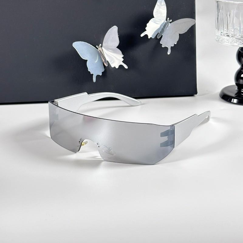 8 шт. Новые тренды Y2K Солнцезащитные очки Женские Мужские Модные Панк Без оправы Солнцезащитные очки Цельные линзы Спортивные очки UV400