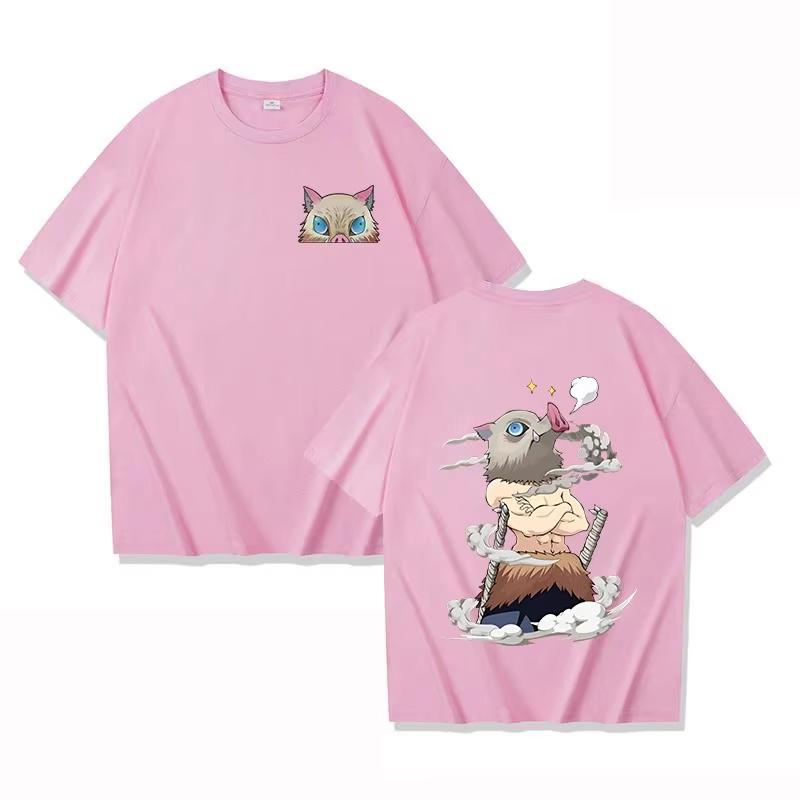 2026 Anime Demon Slayer Hashibira Inosuke T Shirt Summer Cotton Unisexs Unisex Streetwear Casual Trendy Short Sleeve Oversize Top