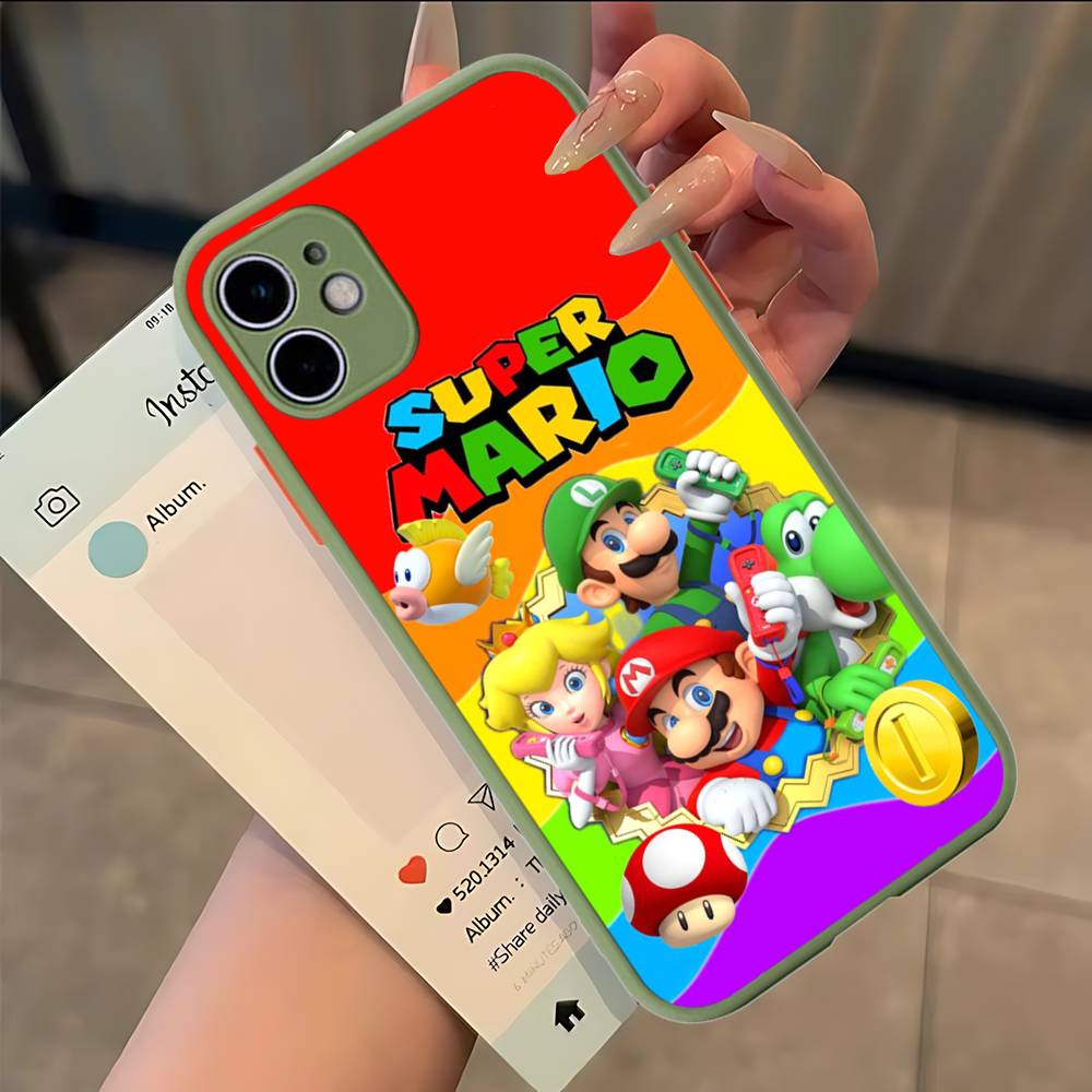Super Game M-Mario Phone Case For IPhone 13 12 X XS MAX Pro Max 16 15 11 14 Pro Max Shockproof Matte Cover
