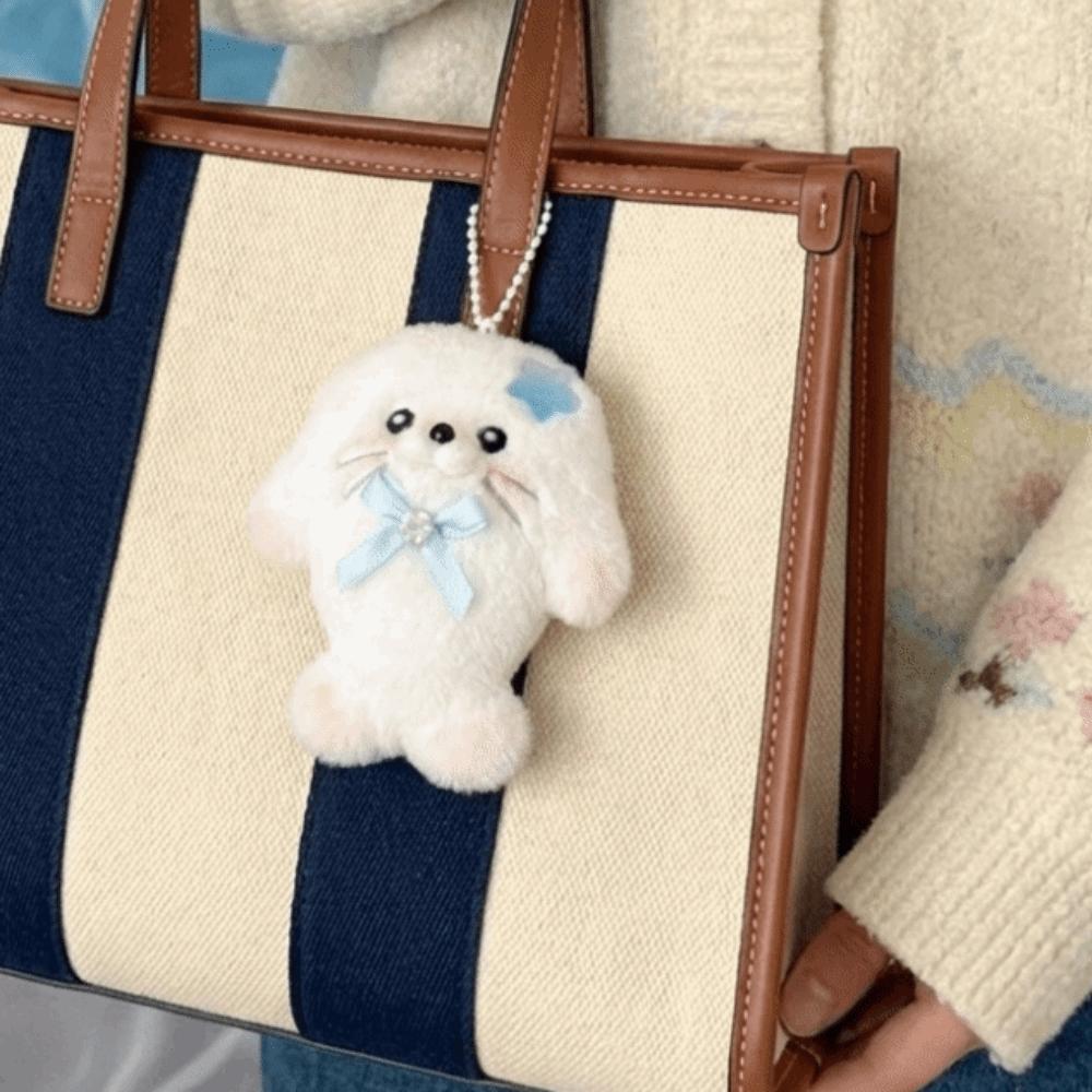 Chubby Fuzzy Seal Keychain Kawaii Stuffed Doll Pendant Bag Charm Plush Seal Pendant Christmas Gift